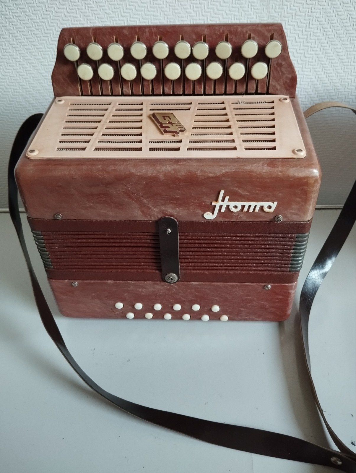 Homa Trekharmonica in zeer goede staat, Overige merken, Met riemen, Overige formaten, Ophalen of Verzenden