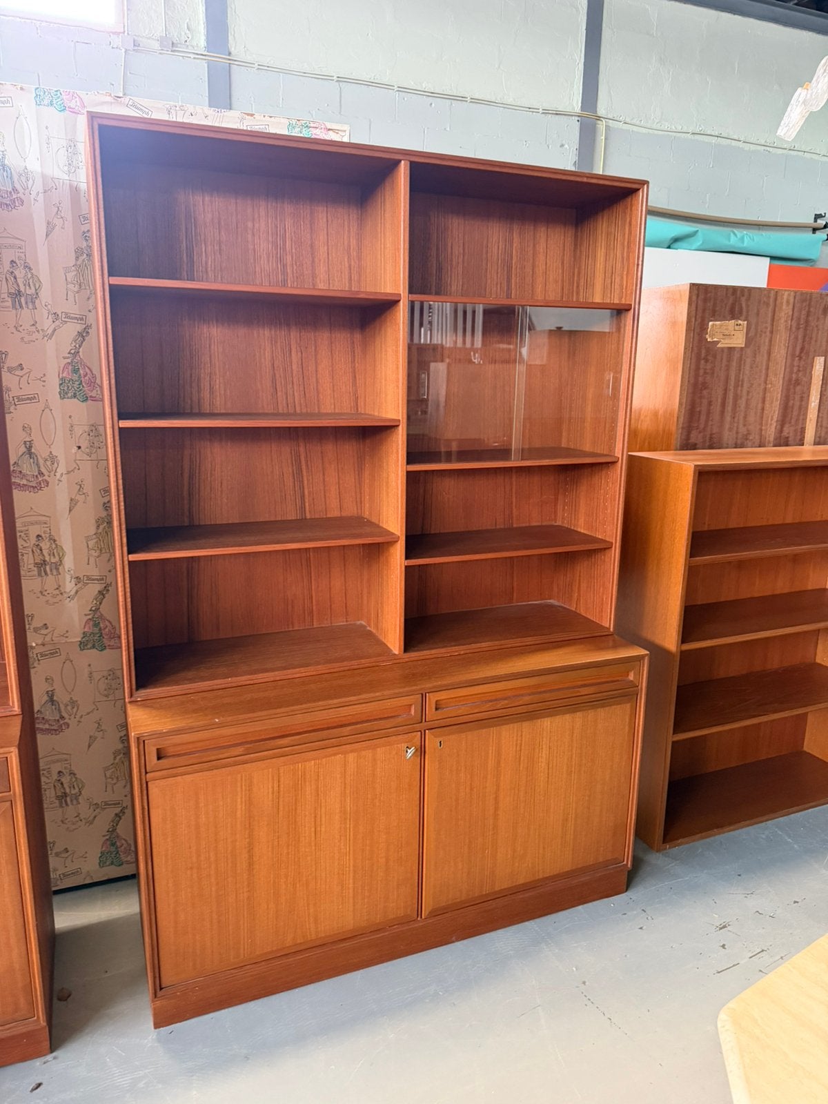 Vintage boekenkast kast teak highboard, Huis en Inrichting, Ophalen, Gebruikt, G, G