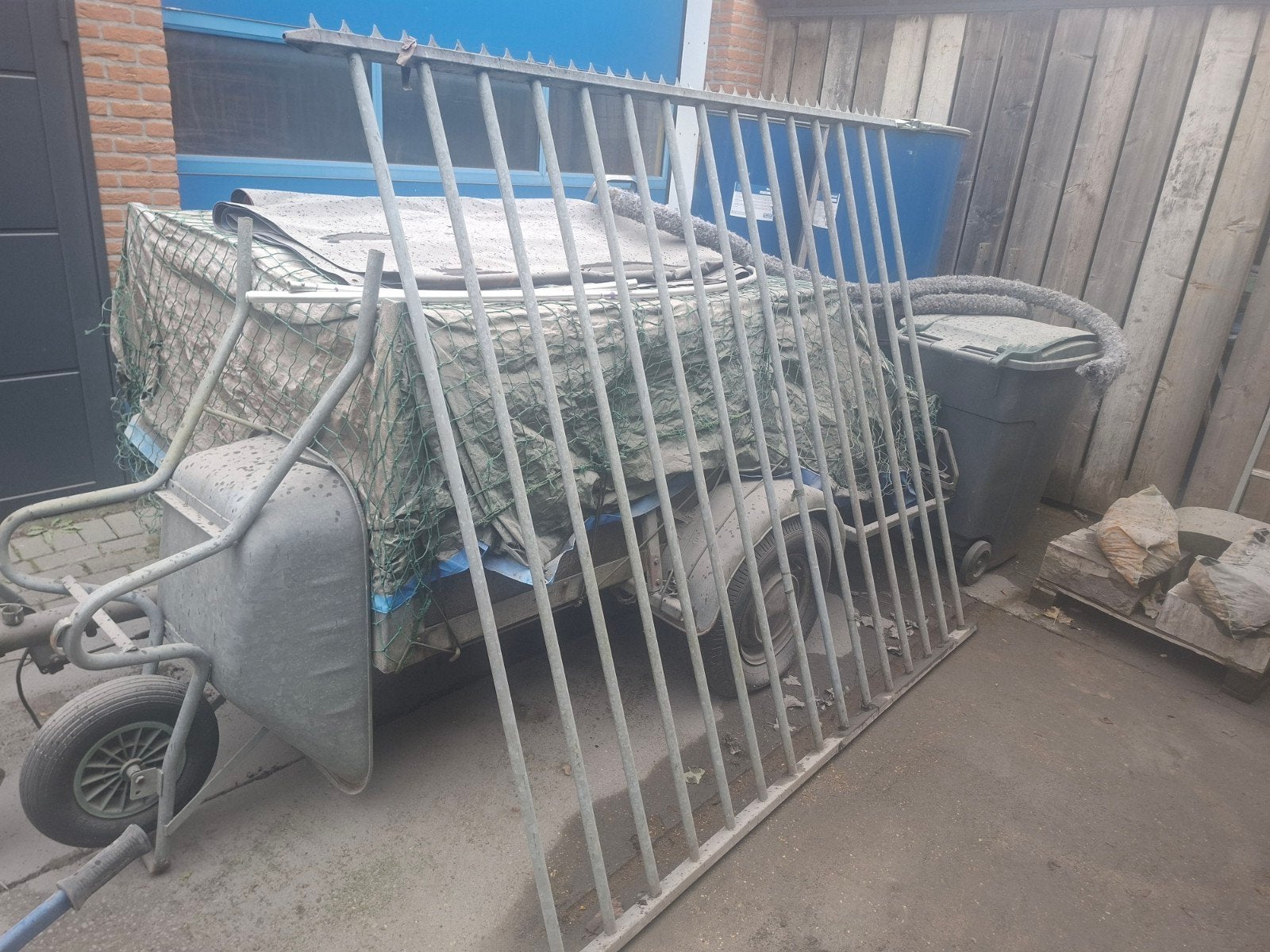 Metalen hekwerk hek hekdeel gegalvaniseerd afrastering, Ophalen, Gebruikt, Overige typen, Minder dan 2 meter