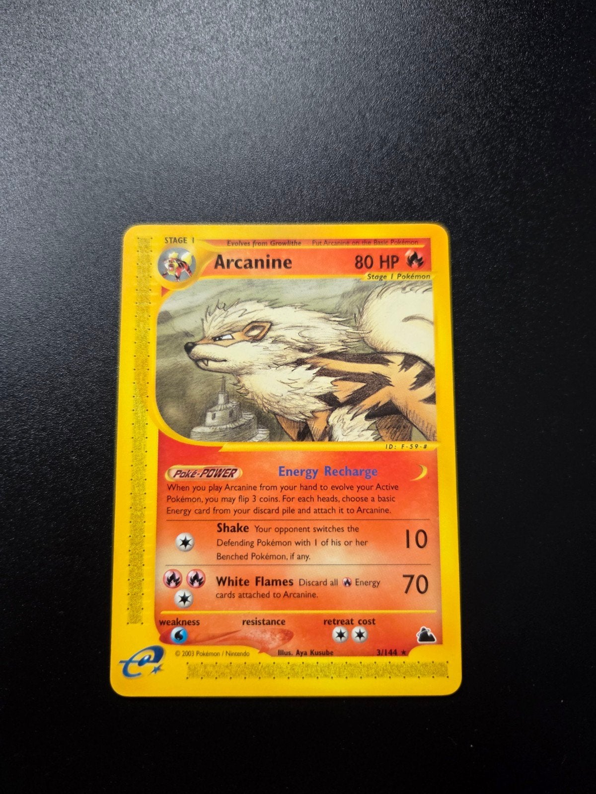 Arcanine 3/144 Pokemon Skyridge rare, Ophalen of Verzenden, Zo goed als nieuw, Booster