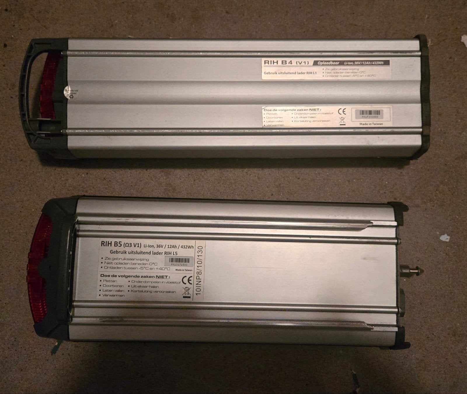 RIH B4 (V1) en RIH B5 (V1) E-bike Accu's - 36V 12Ah, Ophalen, Gebruikt