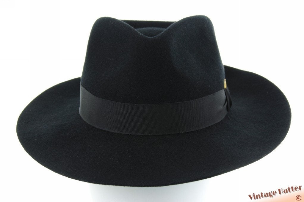 Vintage Bogart hoed Walter zwart zuiver wol 55,5 - 56, Hoed, Ophalen of Verzenden, Walter, 57 cm (M, 7⅛ inch) of minder
