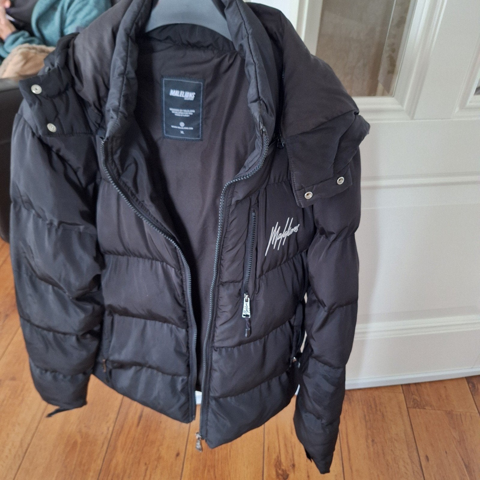 Malelions gewatteerde winterjas capuchon  kan er af, Zwart, Malelions, Maat 56/58 (XL), Ophalen of Verzenden