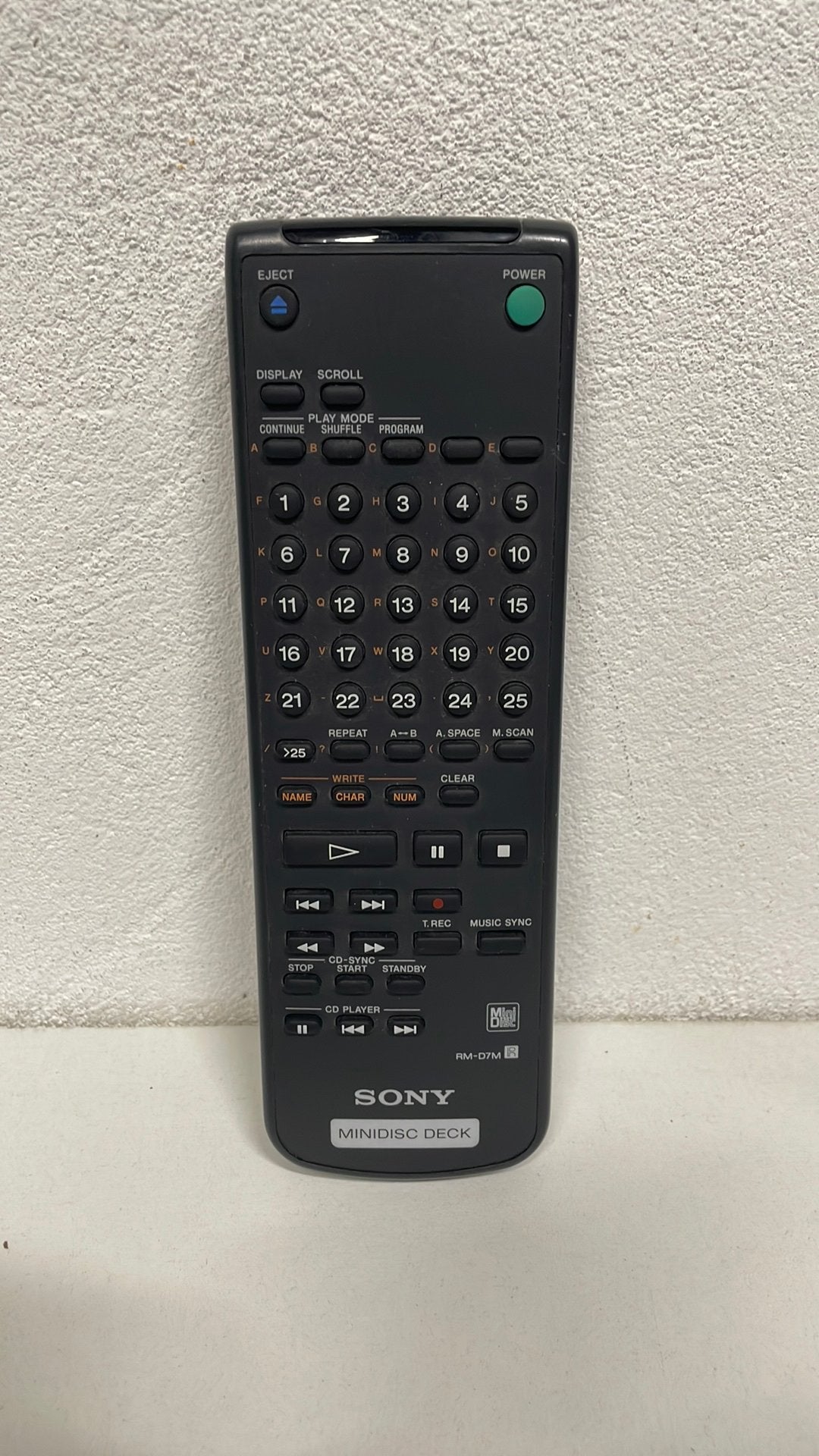 Sony RM-D7M afstandsbediening voor MiniDisc Deck, Ophalen of Verzenden, Zo goed als nieuw, Origineel