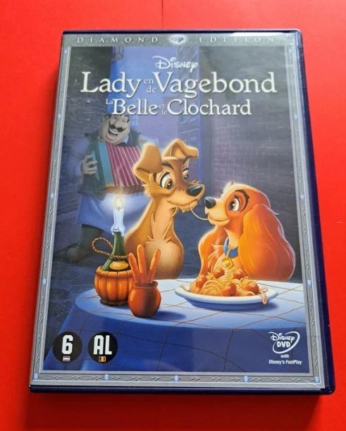 Lady en de vagebond dvd, Tekenfilm, Ophalen of Verzenden, Zo goed als nieuw, Alle leeftijden