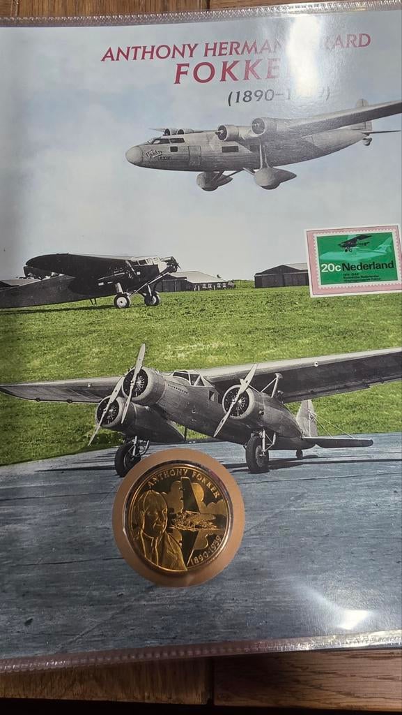 Anthony Fokker Herdenkingsmunt -, Postzegels en Munten, Munten | Nederland, Losse munt, Overige waardes, Koningin Beatrix, Ophalen of Verzenden