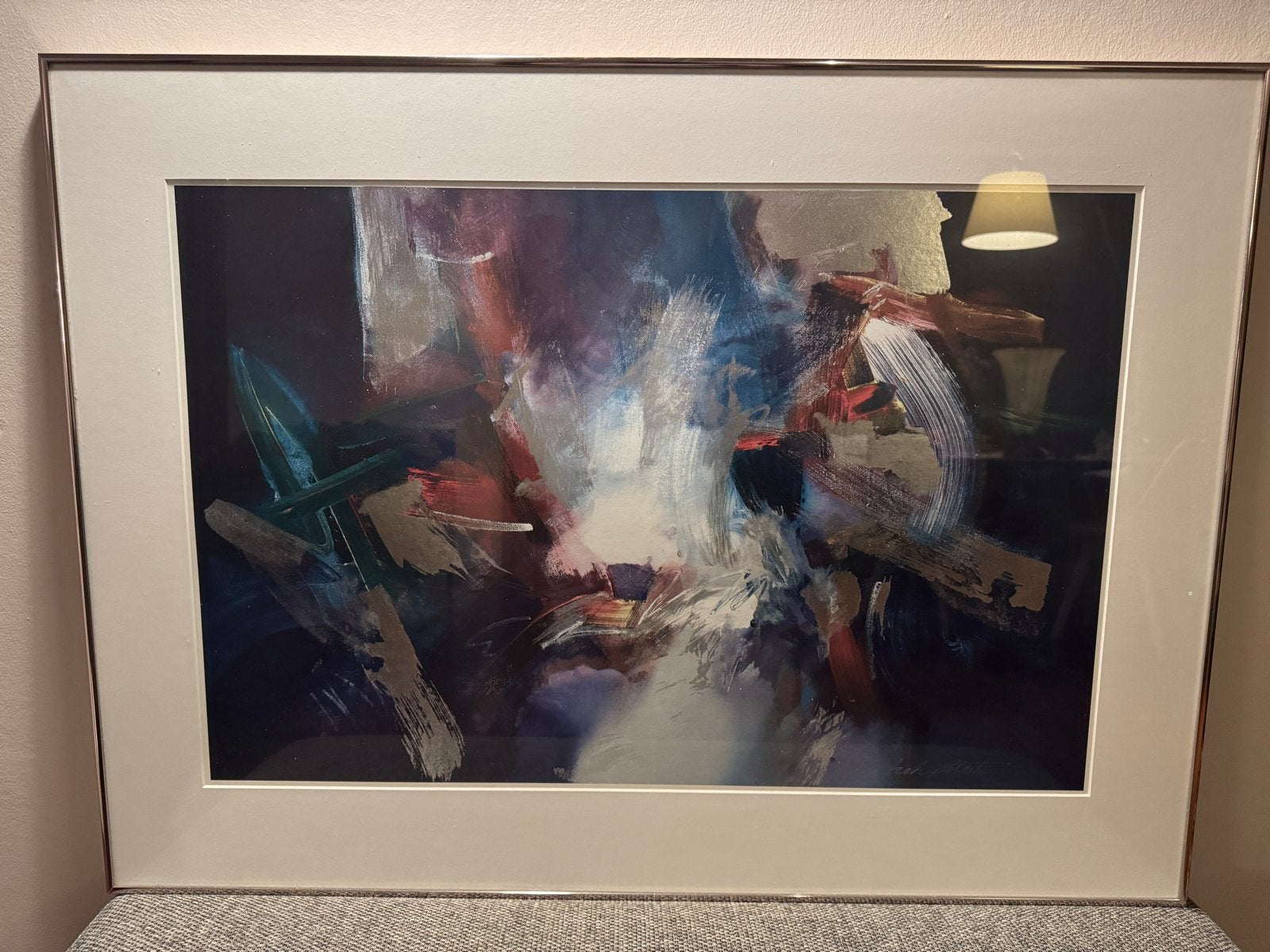 Abstracte kunstprint gesigneerd door Jack Roberts, Ophalen