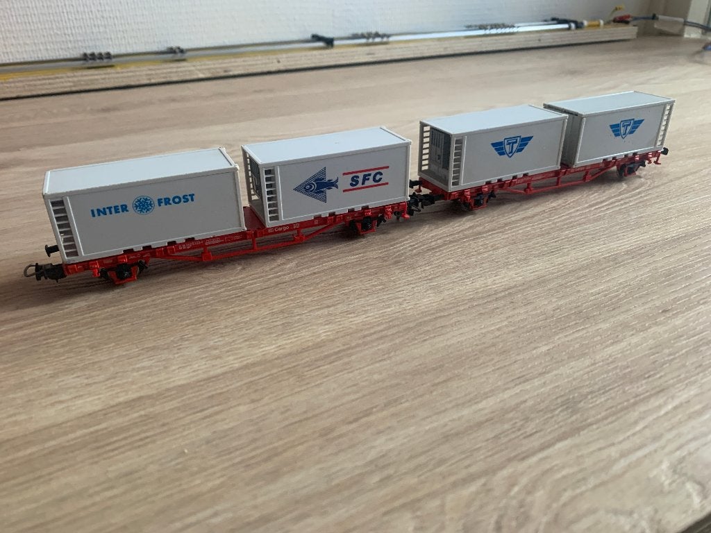 Piko H0 containerwagen DB Cargo 442 5 225-0 lbs,, Hobby en Vrije tijd, Modeltreinen | H0, Gebruikt, Gelijkstroom, Wagon, Piko