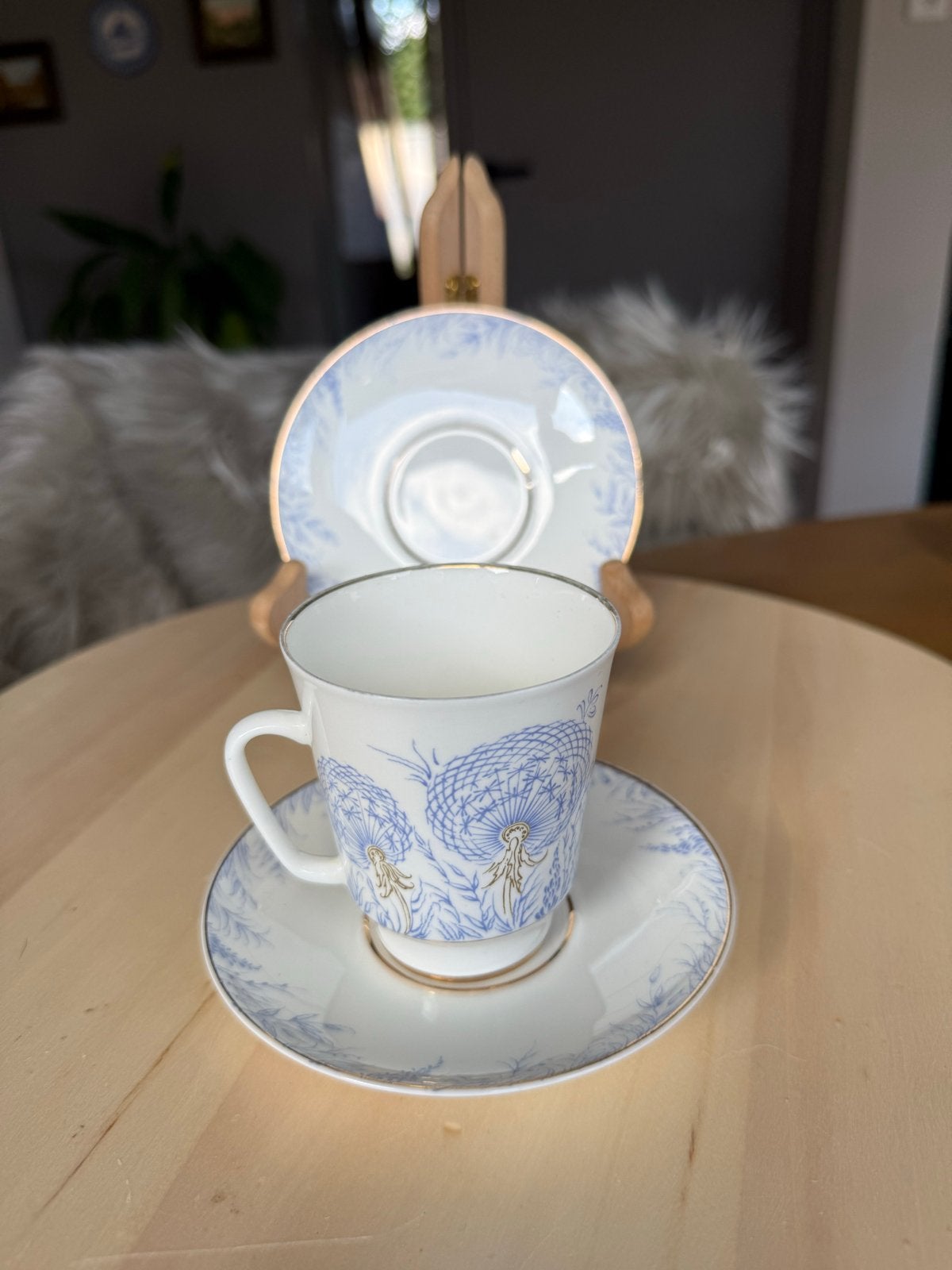 Vintage USSR Lomonosov Porselein Thee/Koffie Trio Set, Ophalen of Verzenden
