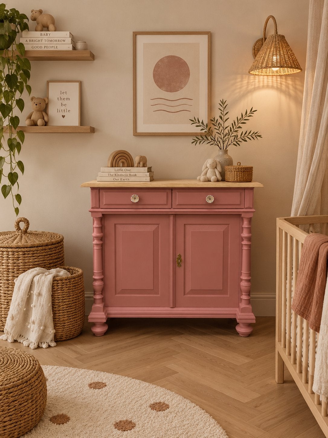 Vintage commode ladekast dressoir meidenkast roze babykamer, Ophalen, Zo goed als nieuw, Nvt, Jongetje