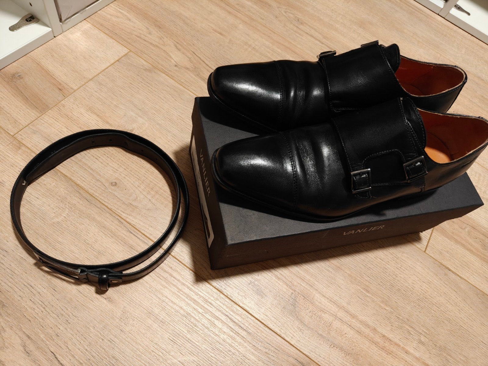 Set Van Lier gespschoenen (44) met Van Lier riem - zwart, Ophalen, Zwart, Van Lier, Gespschoenen