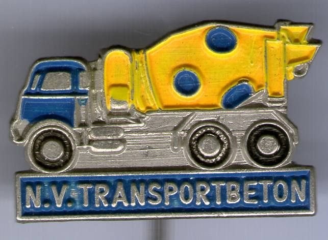 N.V. transportbeton betonmixer vrachtwagen speldje ( C_019), Ophalen of Verzenden, Zo goed als nieuw, Transport, Speldje of Pin