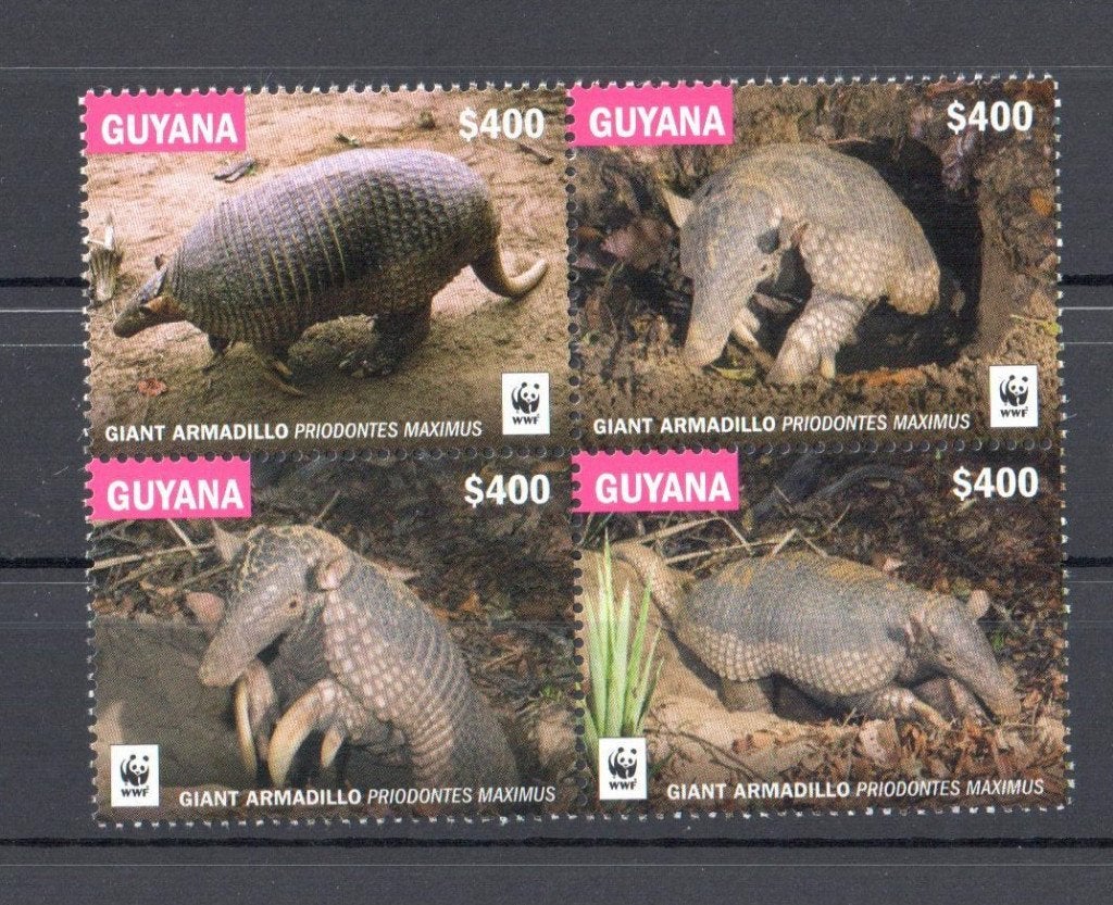 WWF set postzegels van het Reuzengordeldier, Ophalen of Verzenden, Postfris, Dier of Natuur