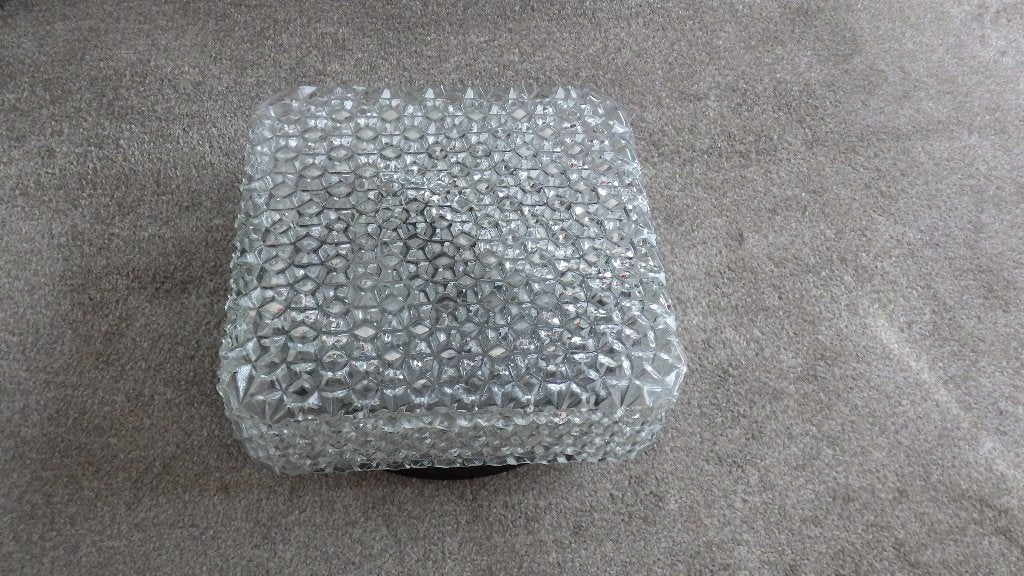 prachtige grote plafondlamp van glas en bakeliet, Huis en Inrichting, Lampen | Plafondlampen, Gebruikt, Vintage, Plafondspot, Overige merken