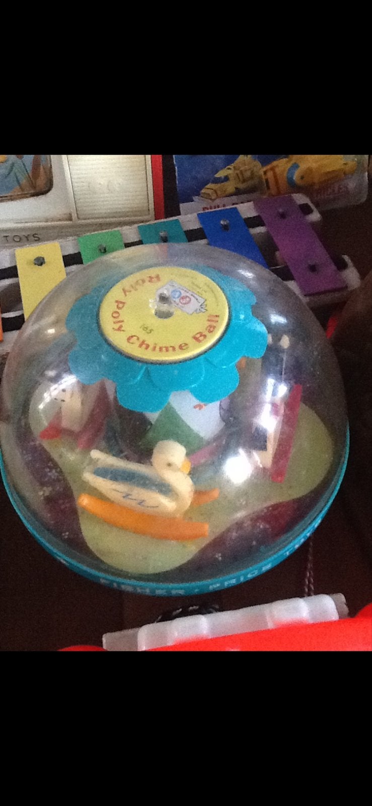 Vintage Fisher-Price Roly Poly Chime Ball Eend, Verzenden, Gebruikt, Overige typen, Met geluid