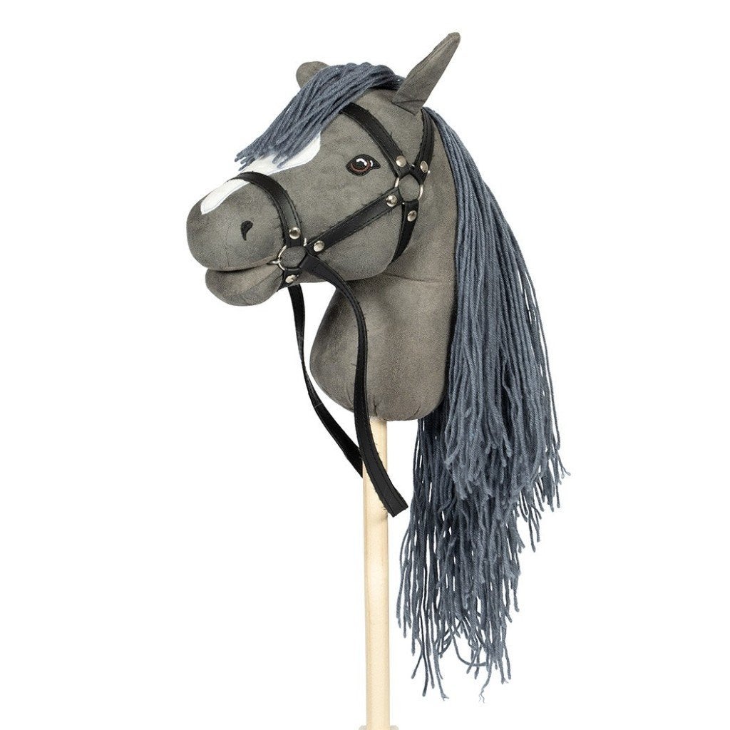 Luxe Hobby Horse met open mond en staart | Grijs, Hobby en Vrije tijd, Overige Hobby en Vrije tijd, Ophalen of Verzenden, Nieuw