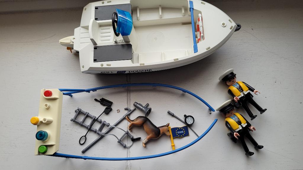 Playmobil Douane boot (5263), Ophalen of Verzenden, Zo goed als nieuw, Complete set
