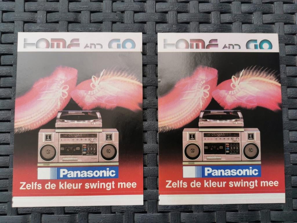 2x Vintage Panasonic Sticker - Home and Go - Zeldzaam!, Ophalen of Verzenden, Zo goed als nieuw, Merk