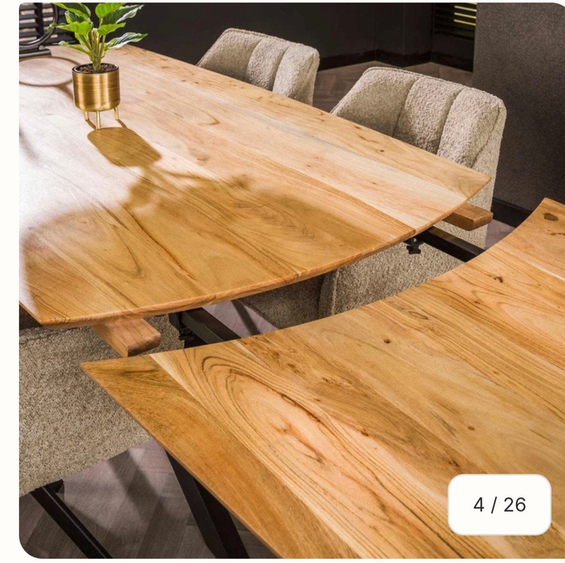 Nieuwe uitschuifbare eettafel Mack Deens Ovaal Acaciahout, Ophalen of Verzenden