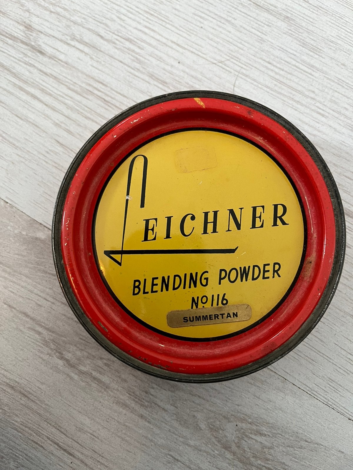 Vintage make up/theater blik Leichner, Verzamelen, Ophalen of Verzenden, Gebruikt, Overige, Overige merken