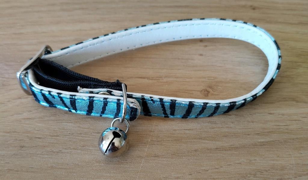 VERKOCHT"*NIEUW*HALSBANDJE MET BELLETJE*BLAUW/ZWART, Verzenden, Nieuw