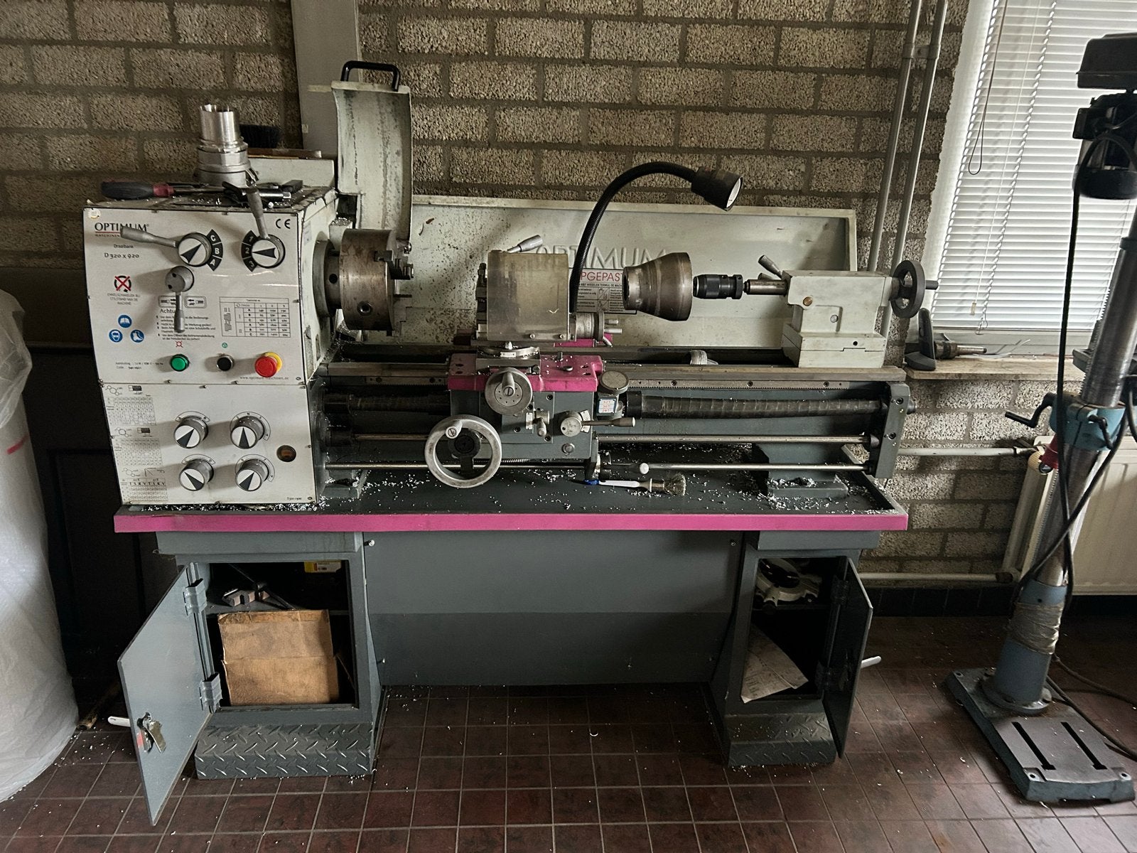 Optimum Draaibank D320 X 920 - Metaaldraaibank, Ophalen of Verzenden, Gebruikt, Metaaldraaibank, 500 tot 1000 mm