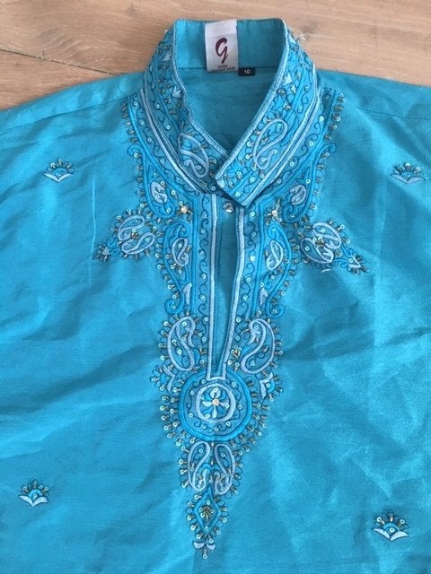 Kaftan maat 152 - 158  nieuw turquase, Ophalen of Verzenden, Nieuw, Jongen of Meisje