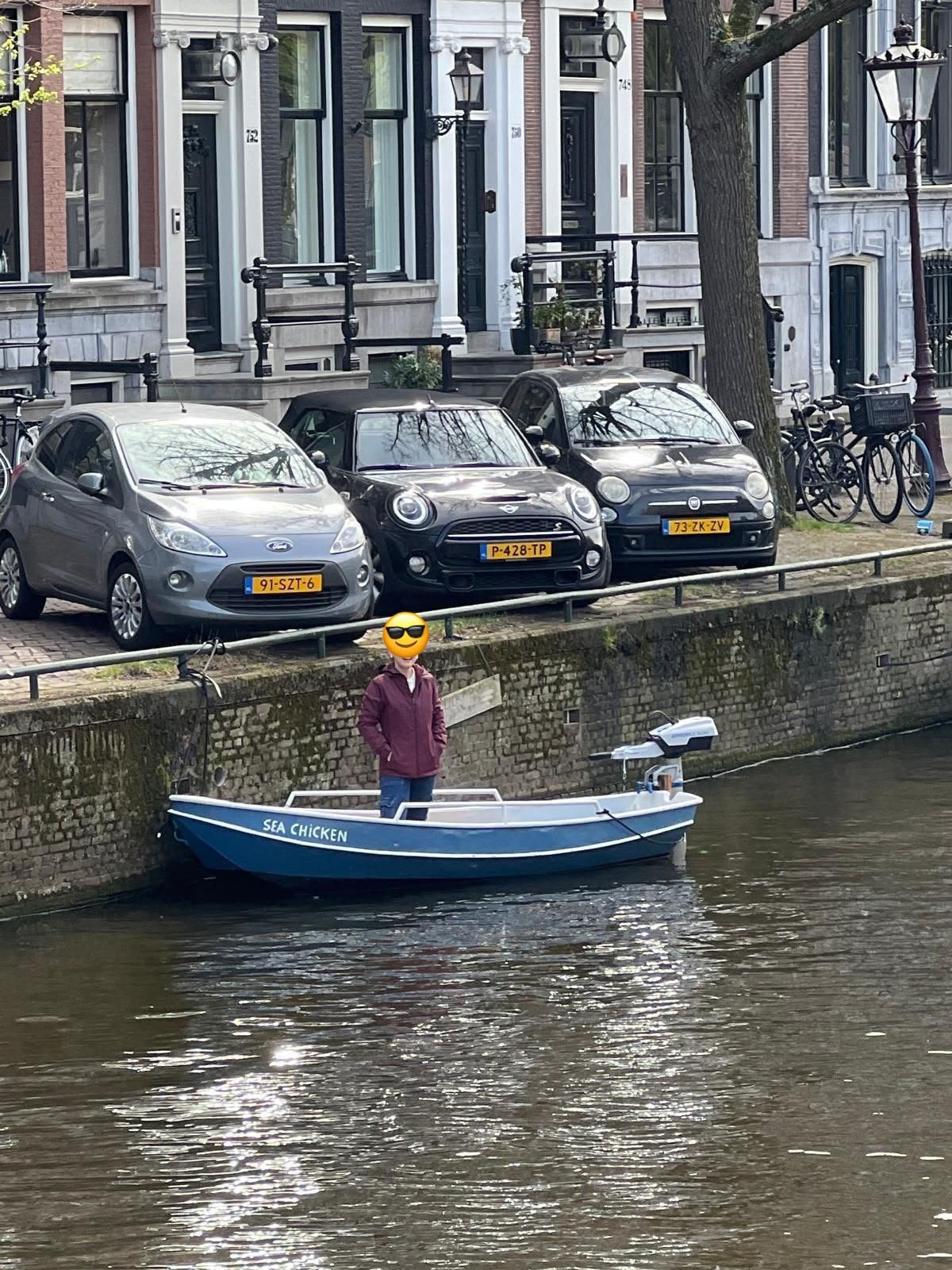 Amsterdam Canal Boat / Stalen Sloep met Ligplaats, Ophalen, 4 m, Staal, Zo goed als nieuw
