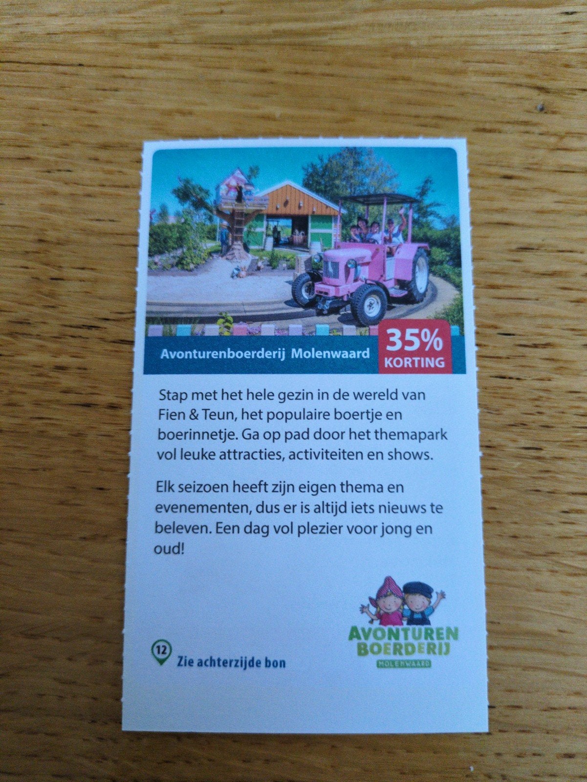Kortingsbon voor Avonturenboerderij Molenwaard, 35 % korting, Tickets en Kaartjes, Drie personen of meer, Kortingskaart
