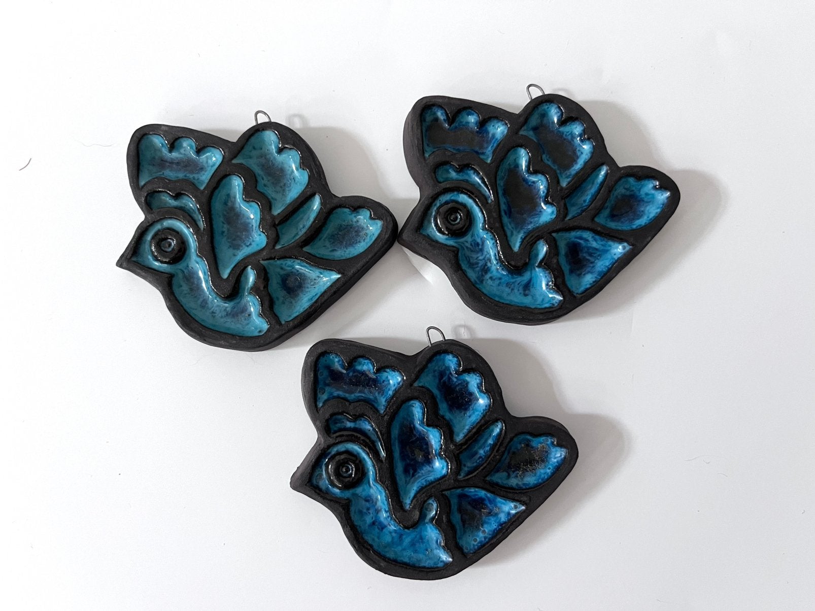 Vintage vogelhangers, blauw jaren 60/70 (o.a. Henk Potters), Ophalen of Verzenden
