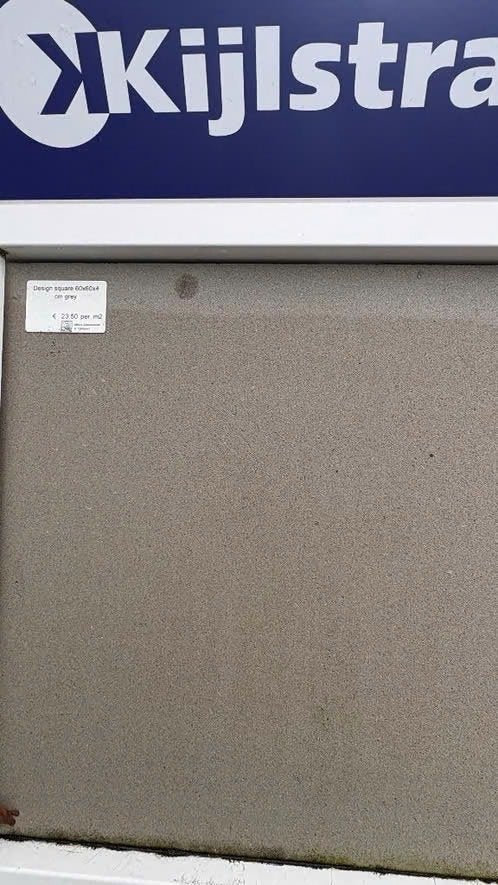 Terrastegel, Design square grey 60x60x4, Nieuw, Ophalen of Verzenden, 10 m² of meer, Beton
