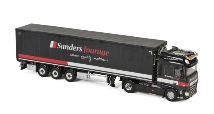 WSI DAF XF SUPER SPACE CAB 4X2 + TRAILER SANDERS FOURAFLGE, Overige merken, ., Ophalen of Verzenden, Zo goed als nieuw