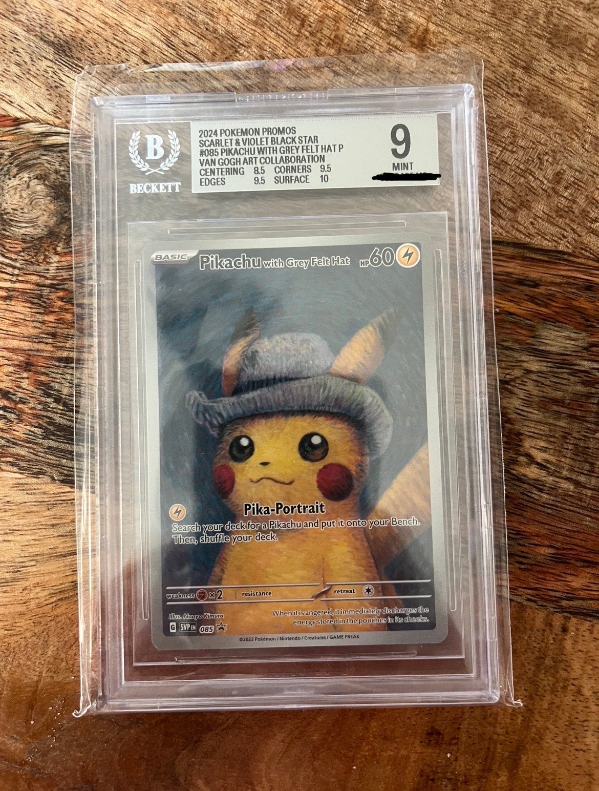Pikachu with Grey Felt Hat BGS 9 Mint - Van Gogh Promo