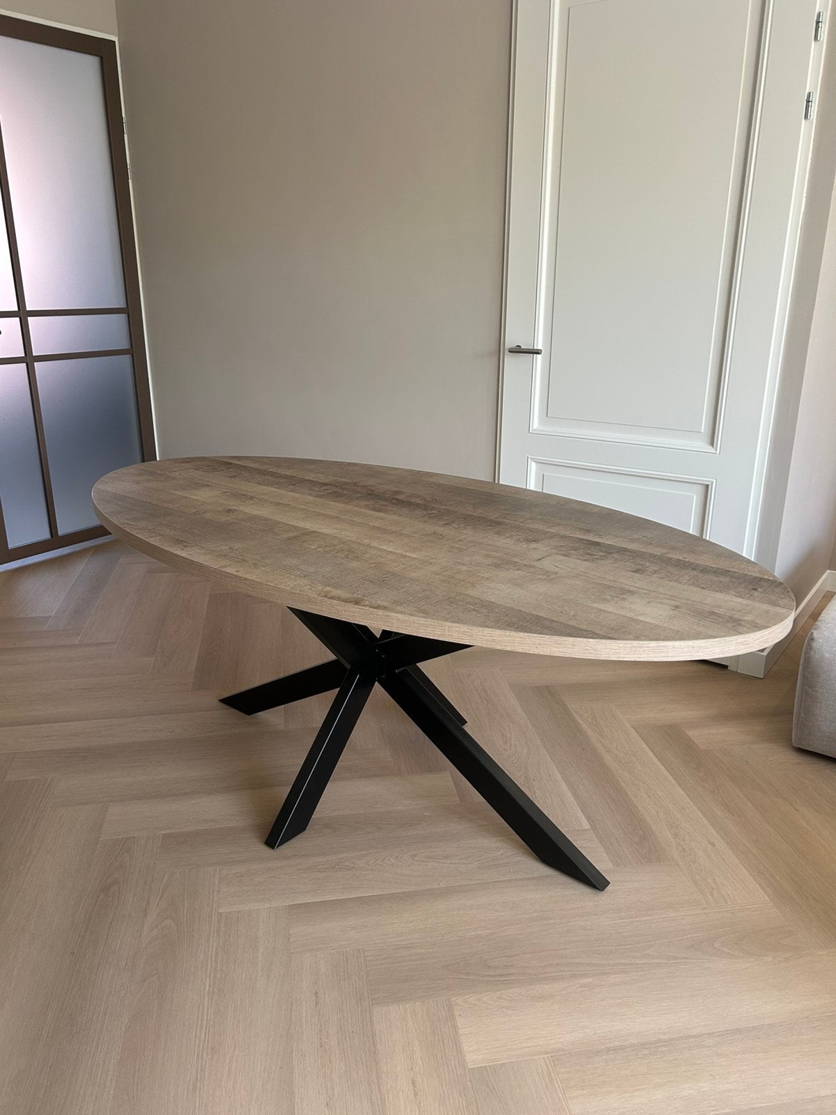Nette ovale eettafel 200x100cm, Ophalen, 100 tot 150 cm, Zo goed als nieuw, 150 tot 200 cm