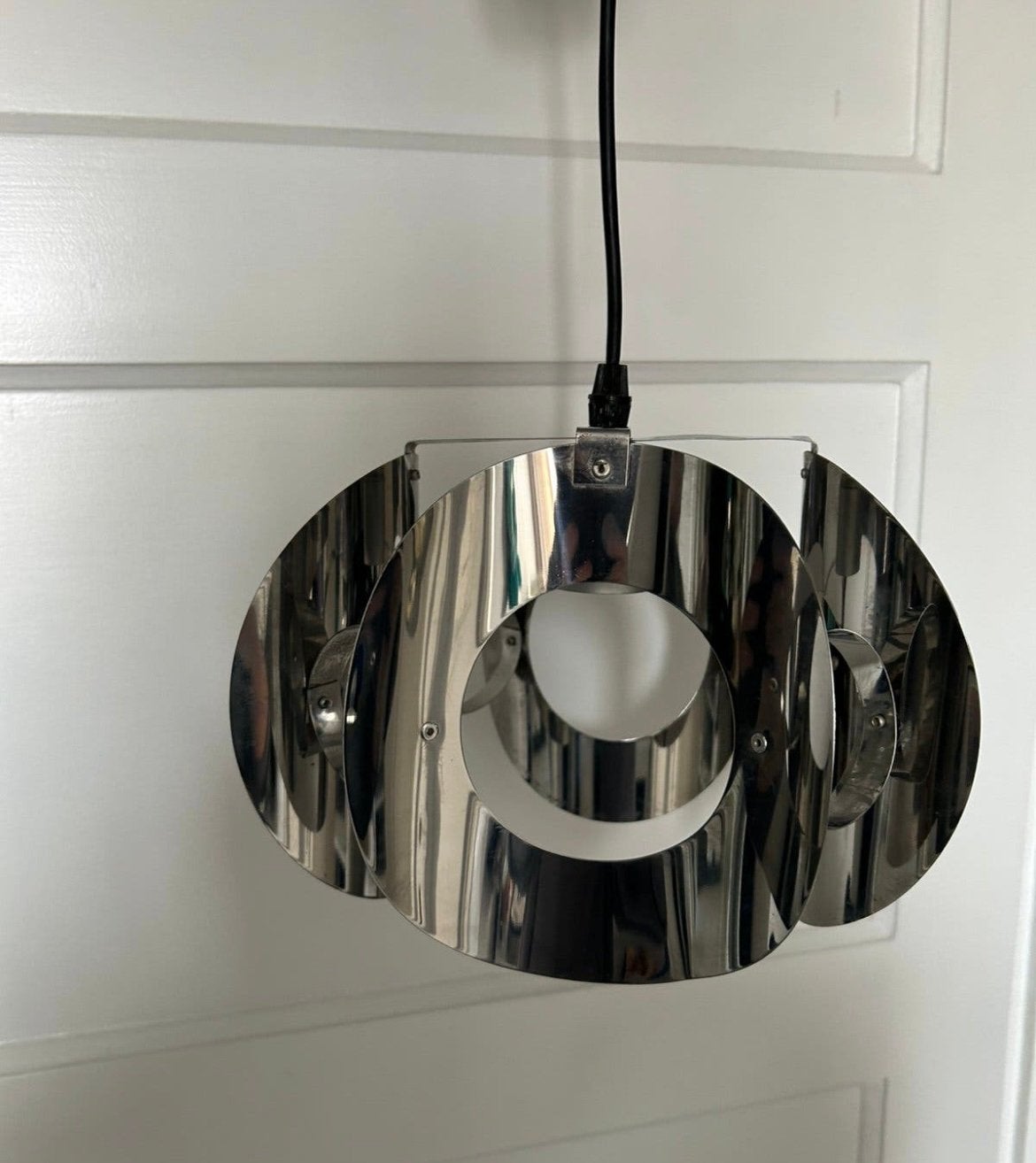 Vintage space age plafondlamp zie beschrijving, Ophalen, Metaal, Vintage space age mid century