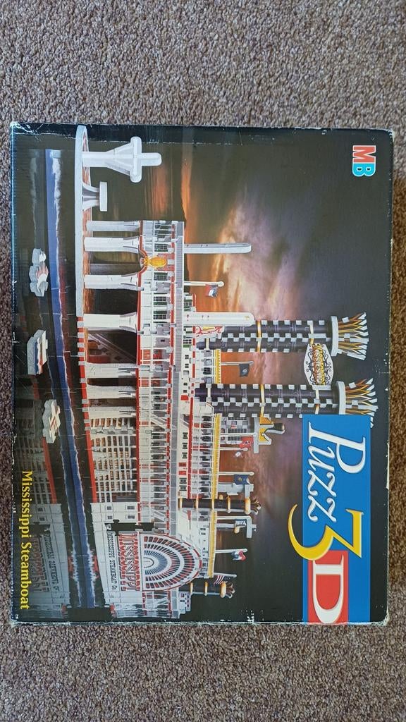MB Puzz 3D Mississippi Steamboat 718 stukjes, Hobby en Vrije tijd, Ophalen of Verzenden, Nieuw, Groter dan 1:32, Overige merken