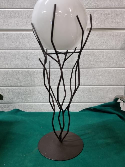 -	Waxcinehouder metaal met glazen bol, Huis en Inrichting, Woonaccessoires | Overige, Ophalen of Verzenden, 'T Olde Gre-j, Info@toldegrej.nl