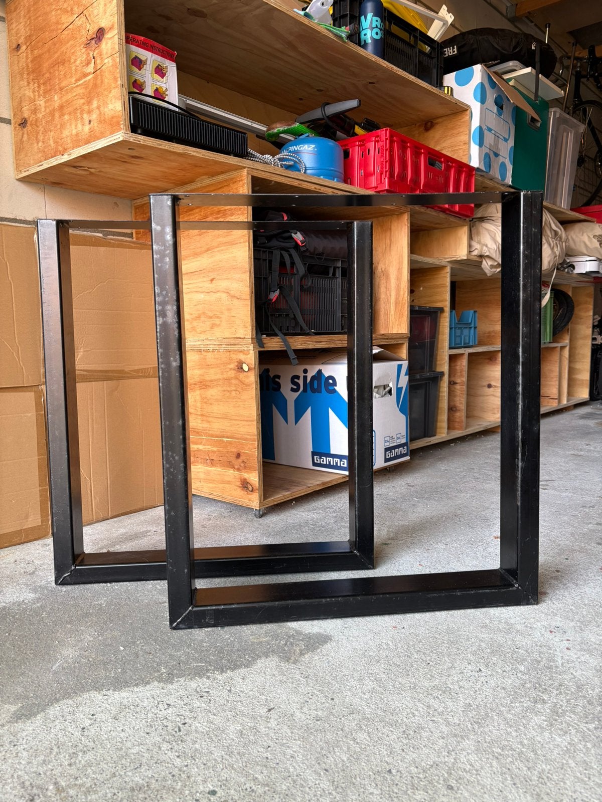 Zwart stalen tafelpoten, Ophalen, Tafelpoot, Gebruikt, 50 tot 100 cm