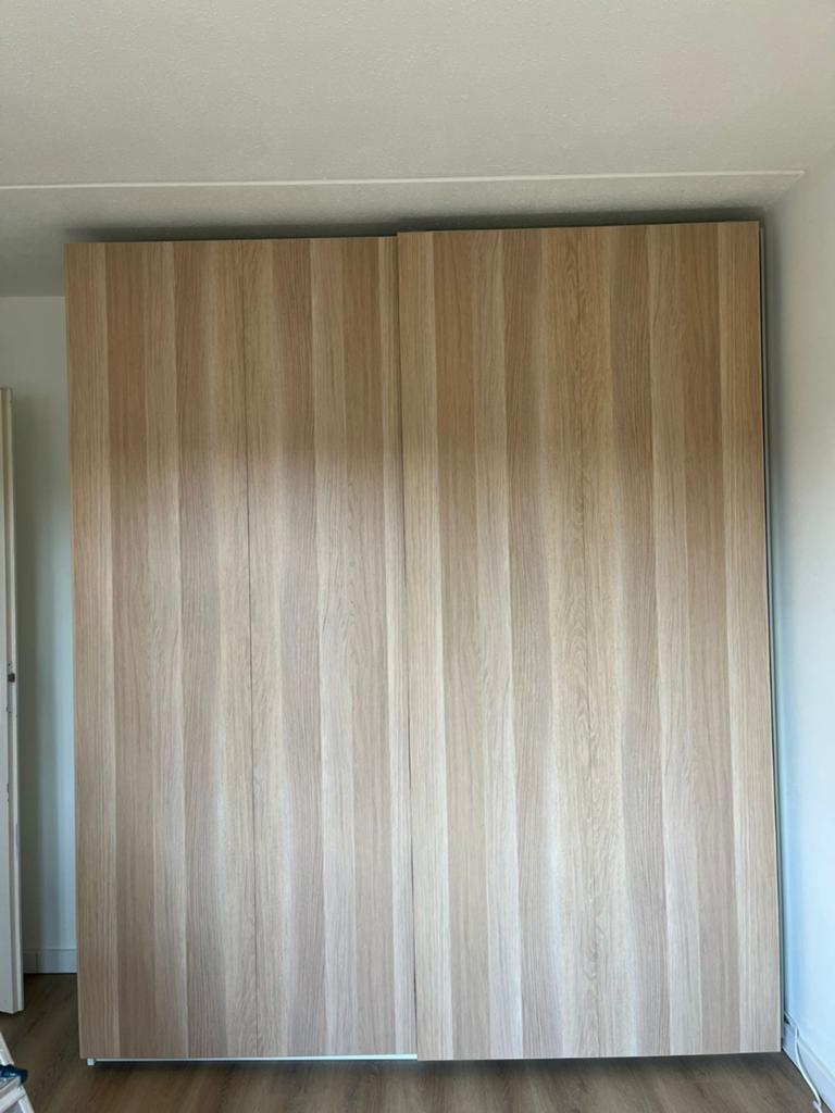 Ikea PAX kledingkast met schuifdeuren, Huis en Inrichting, Kasten | Kledingkasten, Ophalen, Gebruikt, 50 tot 75 cm, 200 cm of meer