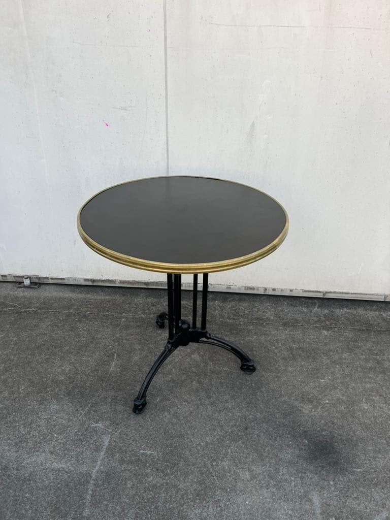 2 stuks Franse bistro horeca Terras tafels messing rand, Tuin en Terras, Ophalen, Zo goed als nieuw