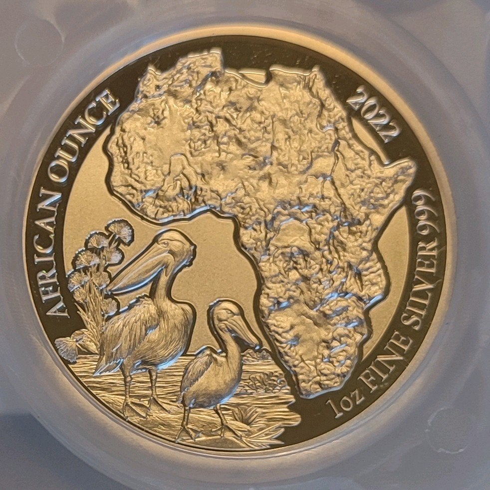 Rwanda Ruanda 50 Frank 2022 Proof " Pelikaan " Certificaat, Postzegels en Munten, Munten | Afrika, Setje, Overige landen, Zilver