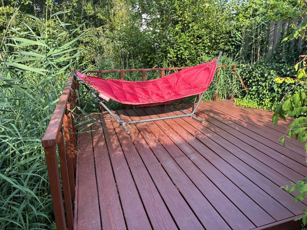 Fatboy hangmat met stalen steun., Tuin en Terras, Ophalen, Gebruikt, Met standaard, Eenpersoons