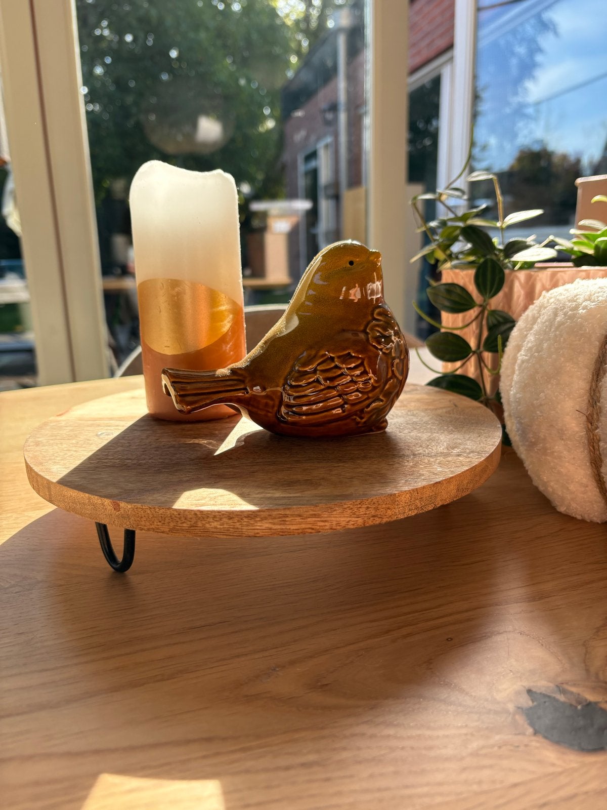 Decoratief houten plateau, Huis en Inrichting, Ophalen of Verzenden, Zo goed als nieuw, Bruin, Hout