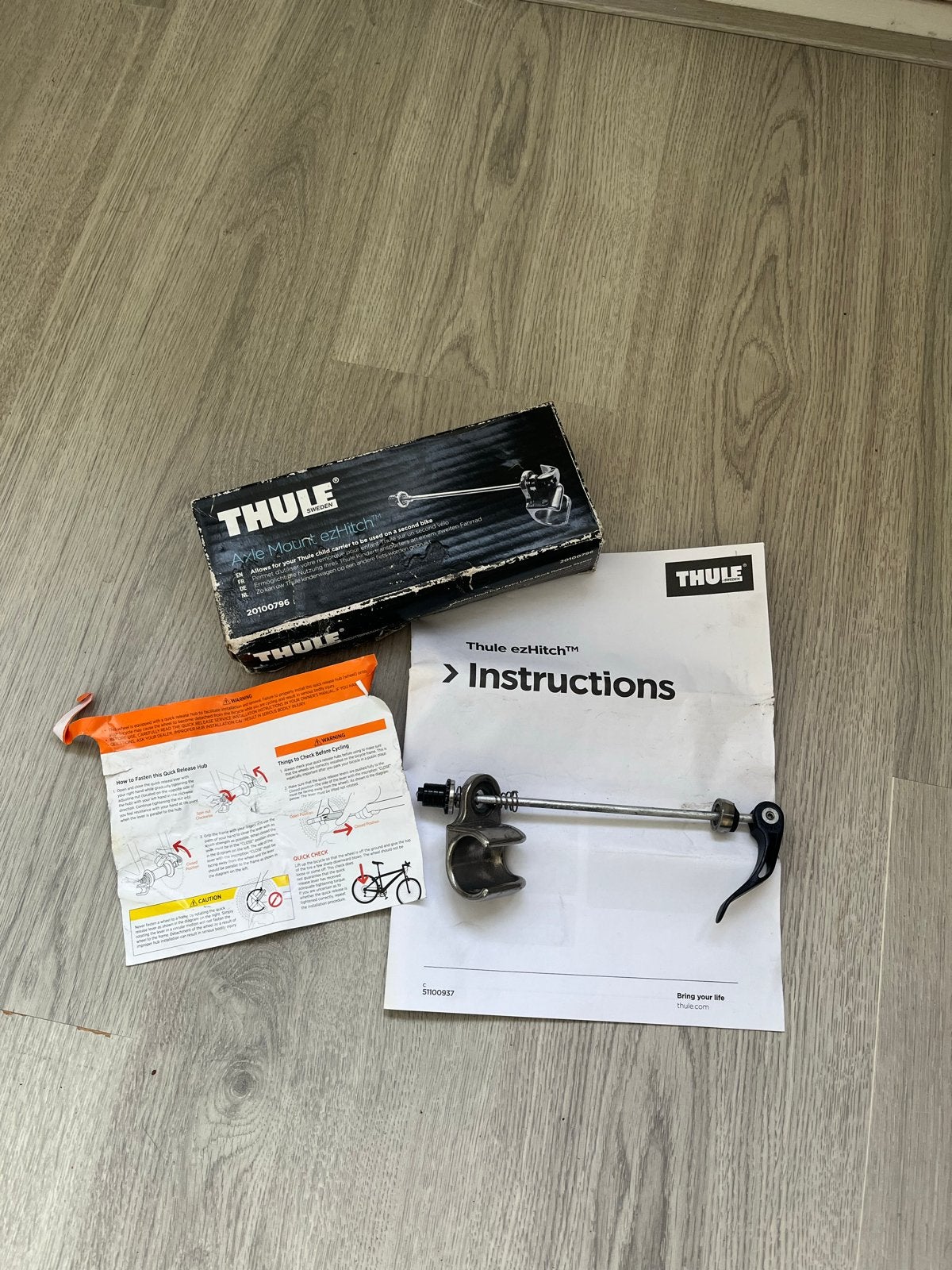 Thule Steekas met Snelspanner voor Fietskar, Fietsen en Brommers, Ophalen of Verzenden, Gebruikt, Overige typen