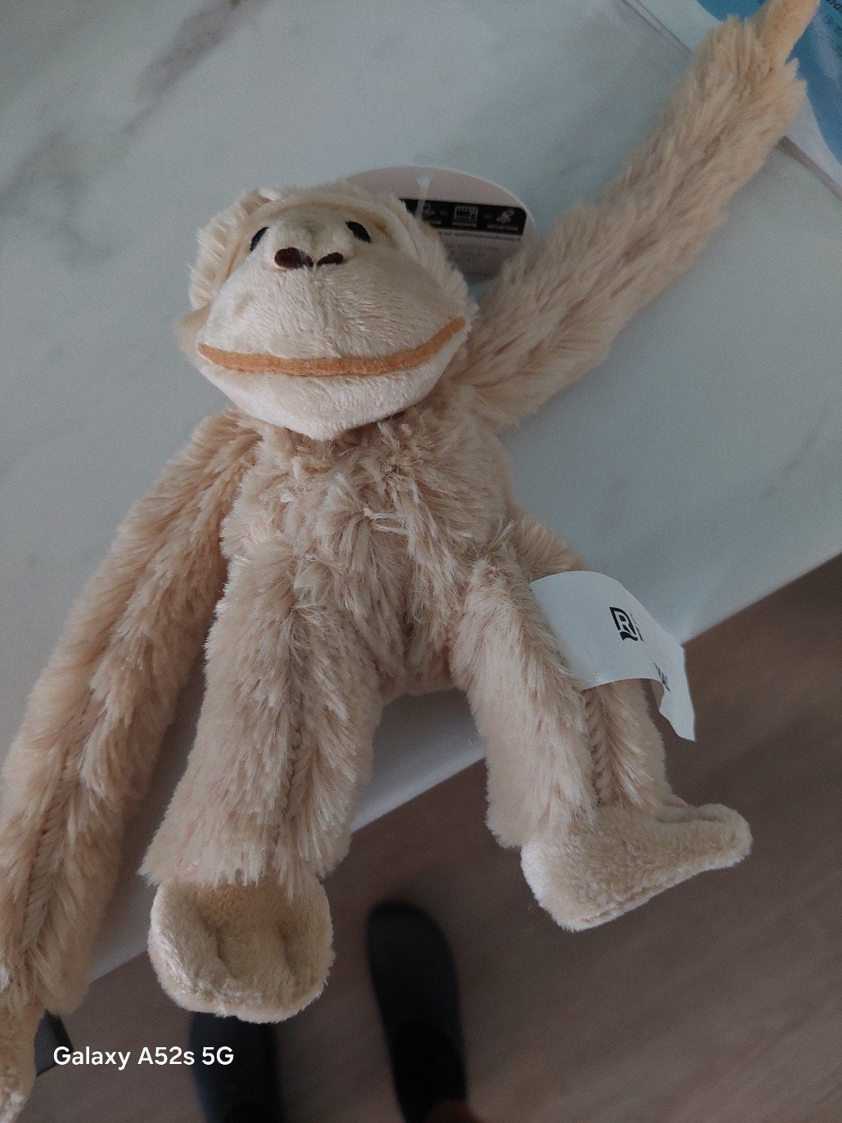 Schattige pluche aap - Zo goed als nieuw, Ophalen of Verzenden, Middelgroot (20 tot 80 cm), Beige, Aap