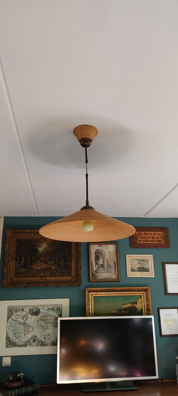 Vintage Italiaanse Gabriella Crespi hanglamp – Jaren '70, Huis en Inrichting, Ophalen