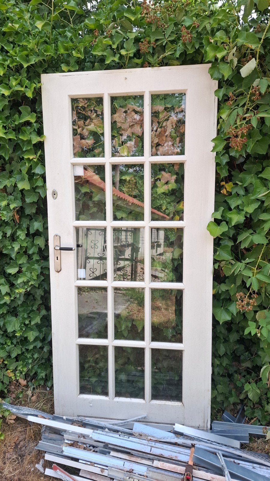 Hardhouten deur met glas - Gebruikt, Ophalen