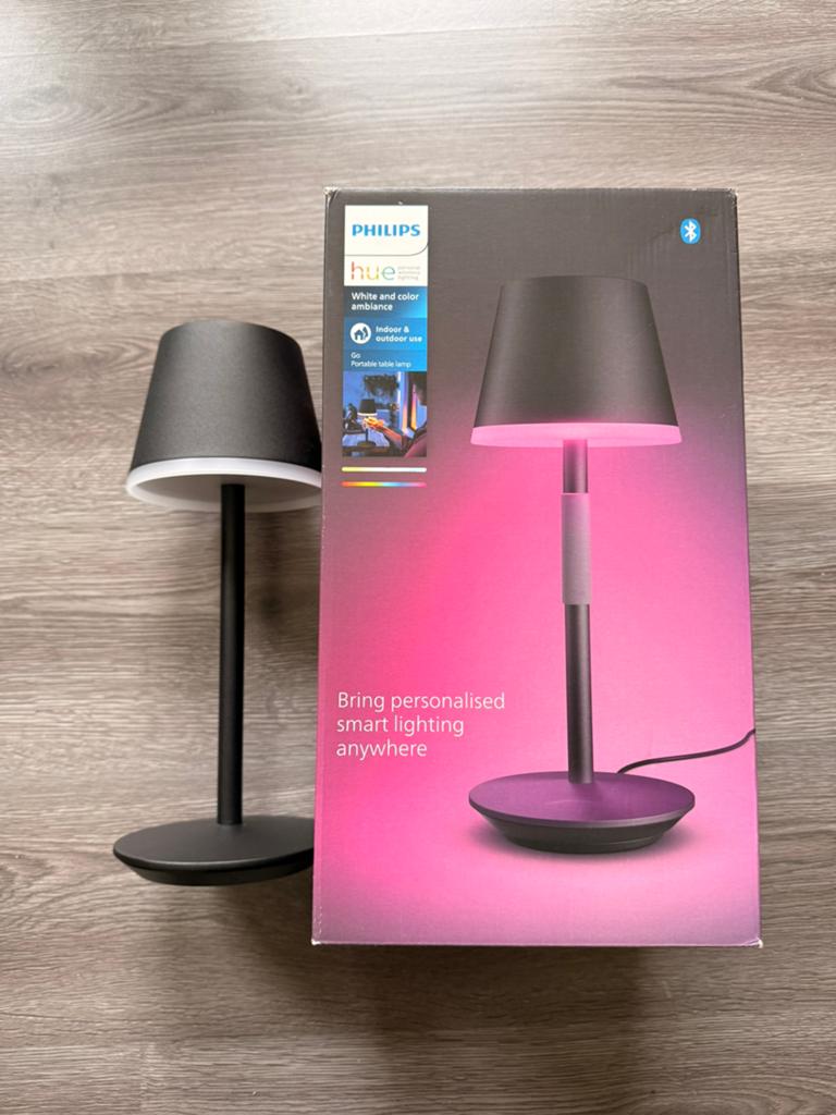 AANBIEDING! Hue go tafellamp outdoor! Zie advertentie!, Led-lamp, Minder dan 30 watt, Zo goed als nieuw, E27 (groot)