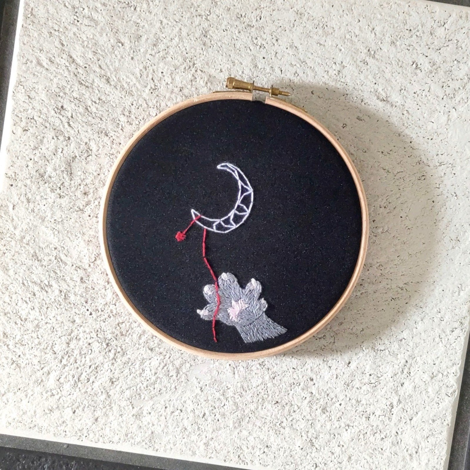 borduren wanddecoratie | embroidered art, Eigen ontwerp, 16 cm, Nieuw, Ophalen of Verzenden