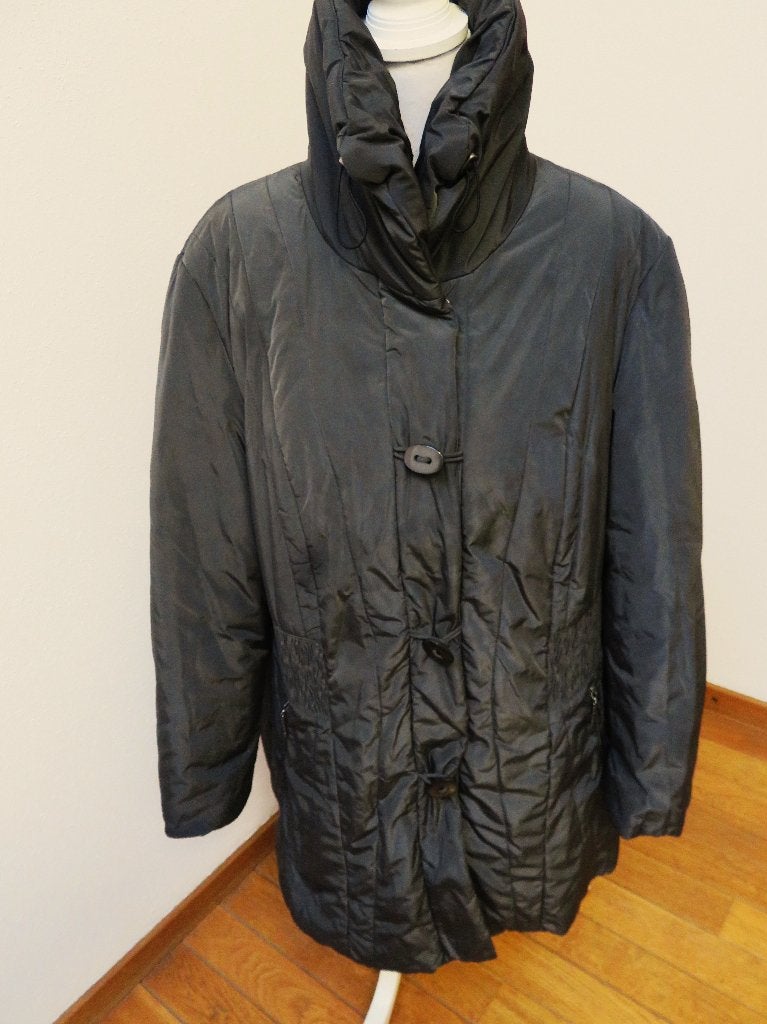Z27 BARBARA LEBEK lange winter jas donker grijs maat 48, Maat 46/48 (XL) of groter, Ophalen of Verzenden, Zo goed als nieuw, Barbara Lebek